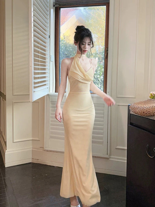 Pretty Mermaid Straps Long Evening Dress Prom Dresses SD2805