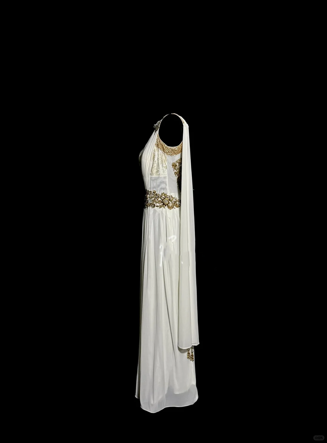Aesthetic A line Square Neckline White Chiffon Prom Dress Ruffle Long Party Dress SD2906