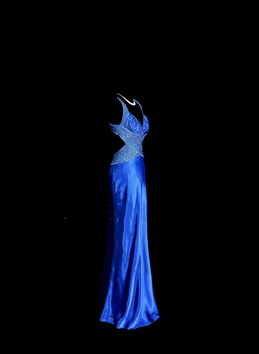 Vintage Mermaid Sweetheart Neckline Royal Blue Satin Backless Prom Gown Fairy Prom Dresses