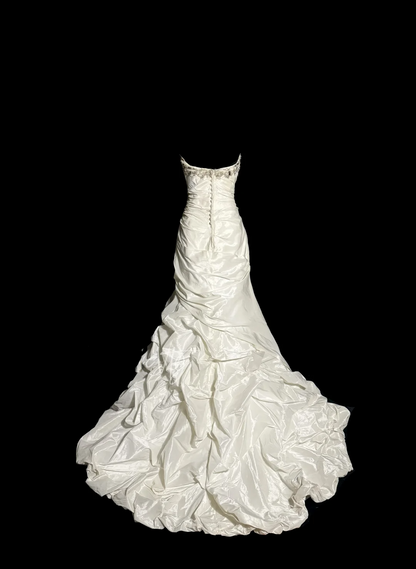 Classy Mermaid Sweetheart Taffeta Ivory Long Wedding Dress Bridal Dresses SD2930