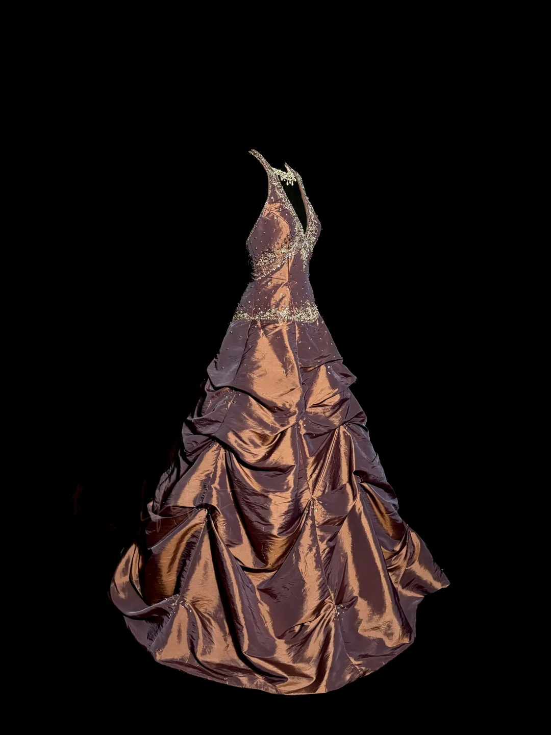 Vintage Ball Gown Halter Brown Sleeveless Long Prom Gown Fairy Prom Dresses