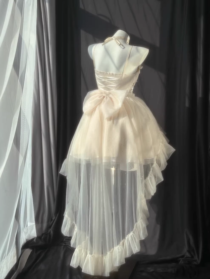 Retro Ball Gown Spaghetti Straps Ivory Homecoming Dresses Birthday Outfits