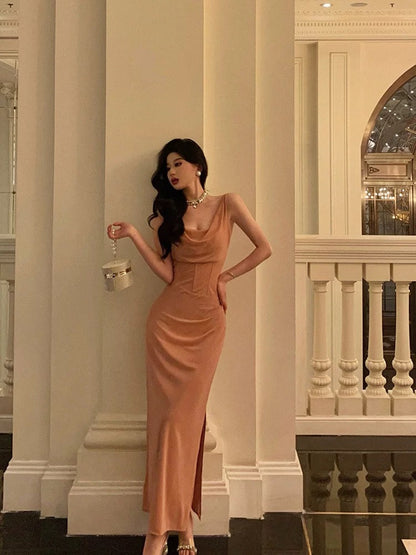 French Sheath Jewel Pink Pleated Prom Dresses Birthday Outfits Evening Gown