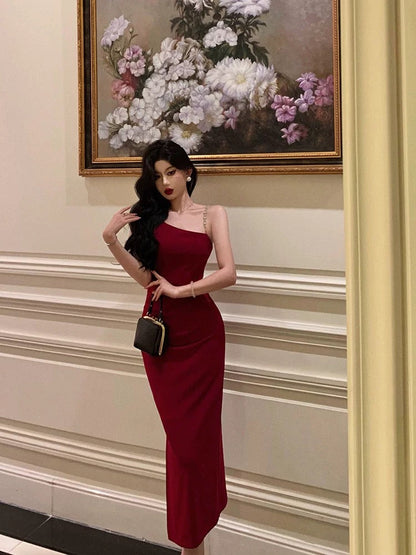Sexy Mermaid Spaghetti Straps Red Prom Dresses Birthday Outfits Evening Gown