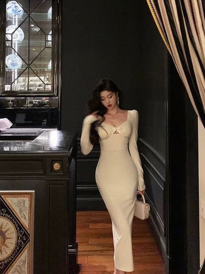 Sexy Sheath Strapless White Long Sleeves Prom Dresses Birthday Outfits Evening Gown