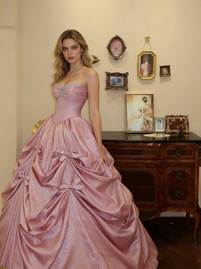 Stunning Ball Gown Pink Sweetheart Pleated Evening Dress Quinceanera Dress 18th Birthday Prom Gown       D5157