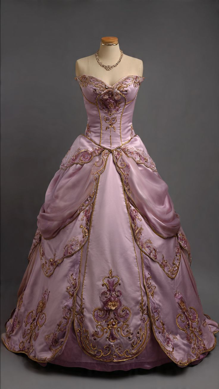 Trendy Strapless Satin Beaded Pink Ball Gown Formal Quinceanera Dress