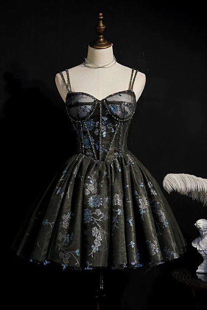 Gorgeous Sparkly Spaghetti Straps Short Homecoming Dress, Short Prom Gown  c2714