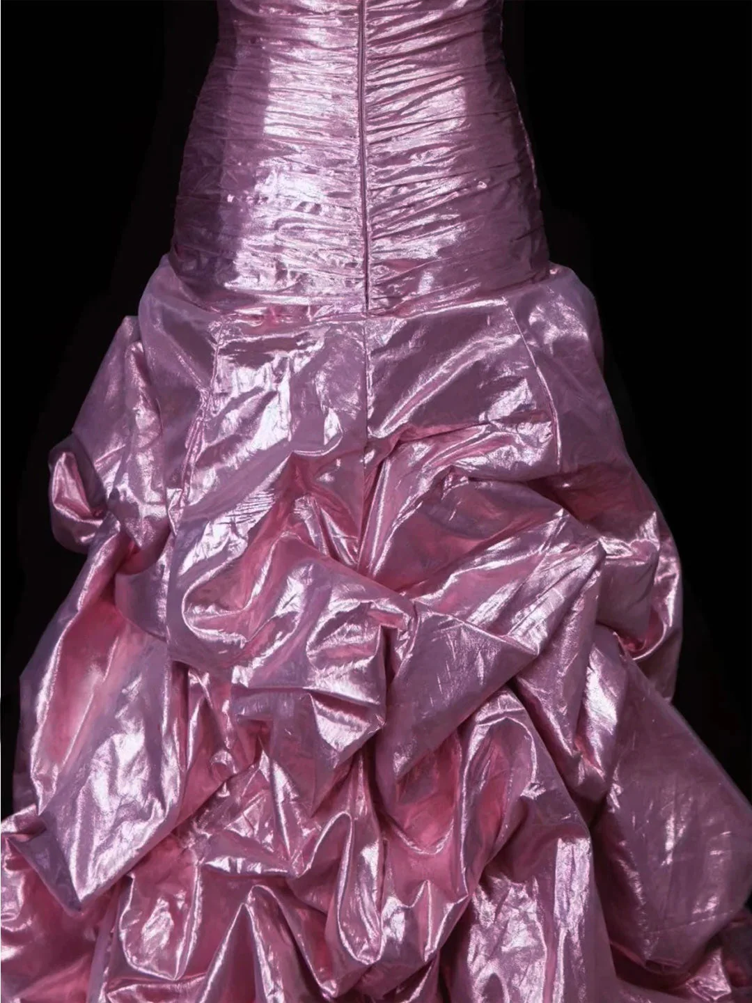Pretty Princess Sweetheart Neck Candy Pink Satin Pleated Birthday Prom Dresses Evening Dress SP1599