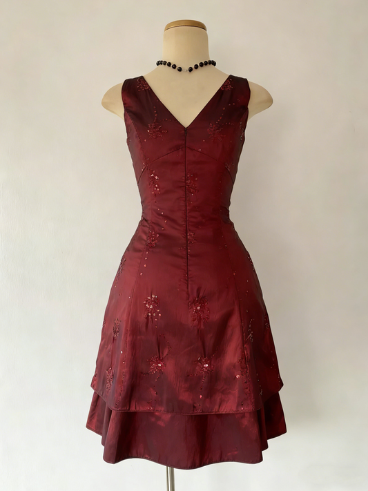 Vintage V Neck A-Line Short Party Dress Elegant Cocktail Dress, D745