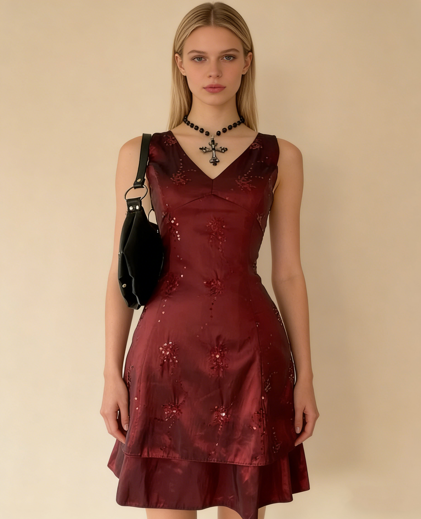 Vintage V Neck A-Line Short Party Dress Elegant Cocktail Dress, D745