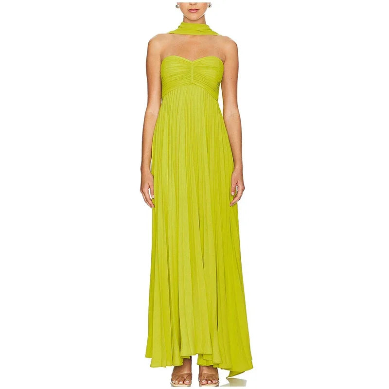 Classy A line Sweetheart Chiffon Long Prom Dresses Formal Summer Wedding Guest Dresses Wedding Guest Outfit W0252