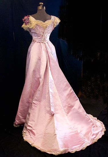Retro Pink Lace Satin Mermaid Prom Dress Long Birthday Party Gown