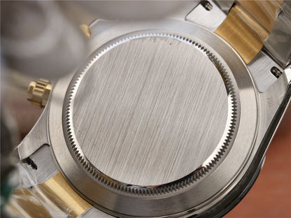 DAYTONA 40MM GOLD STEEL BLACK BEZEL WHITE DIAL