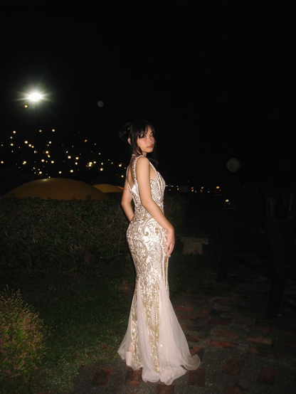 Gorgeous Spaghetti Straps Tulle Sequin Mermaid Prom Dress Long Party Dress D1016