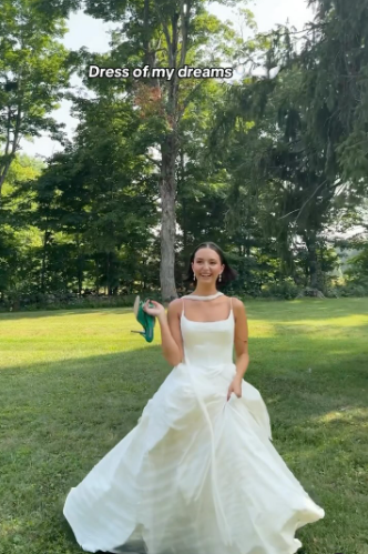 Simple Ball Gown Spaghetti Straps White Satin Long Wedding Dresses Bridal Dress