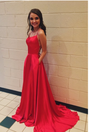 A-Line Simple Stunning Long Prom Dresses Prom Gown