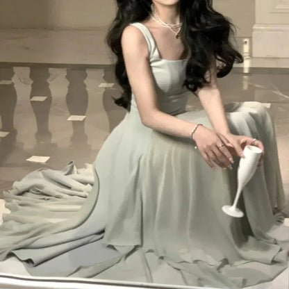 A Line Square Neck Prom Dresses Elegant Evening Gown