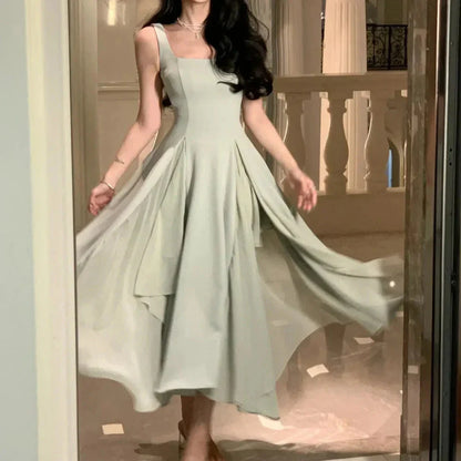 A Line Square Neck Prom Dresses Elegant Evening Gown