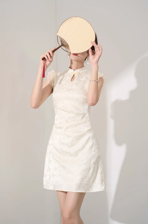 Niche design dress new summer high-end French temperament slimming Chinese style skirt R4219