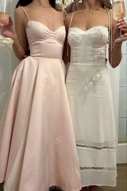 Pink Spaghetti Straps A-Line Lovely Party Dress Birthday Outfits MD7666