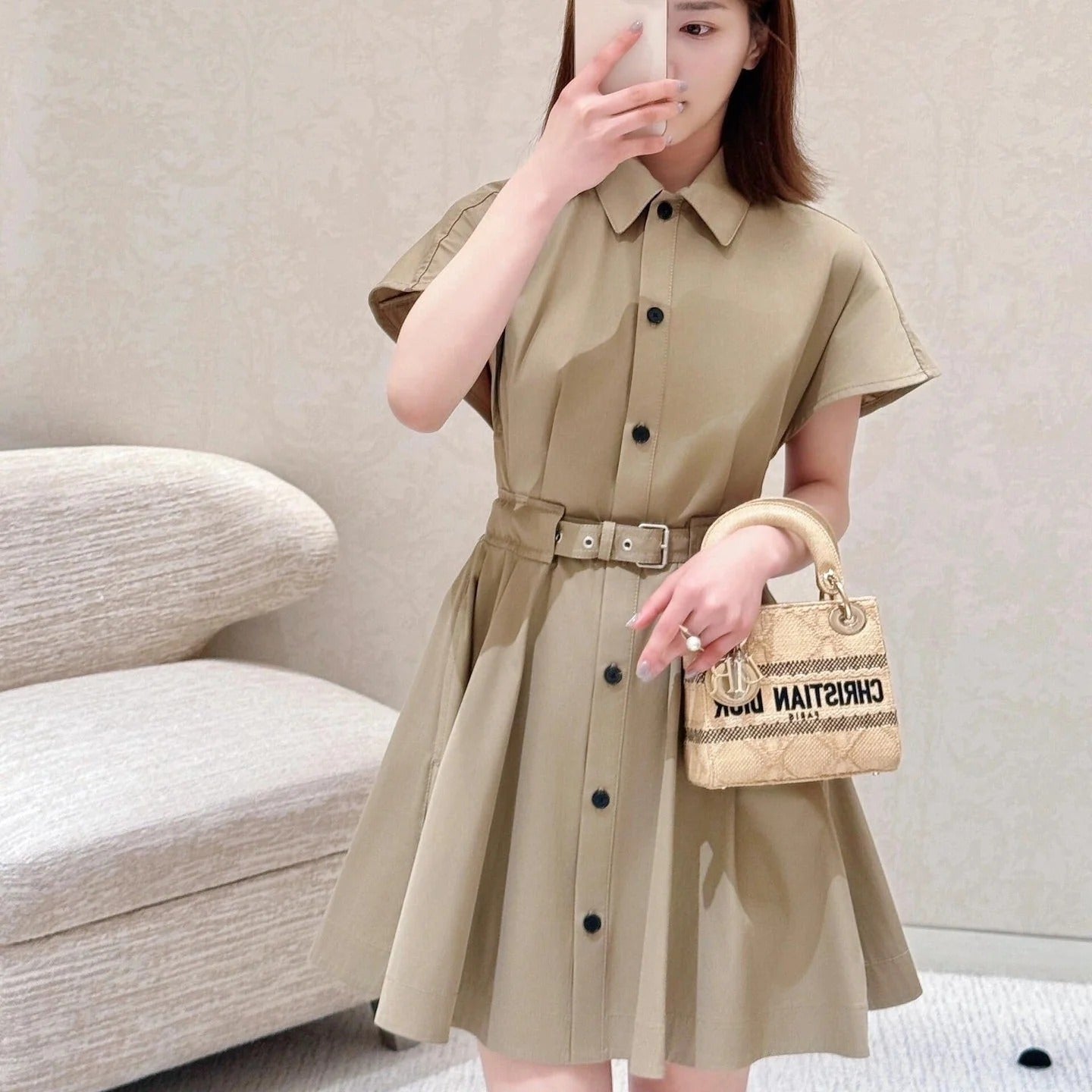 DIOR 25S PLEATED SHIRT DRESS 220902