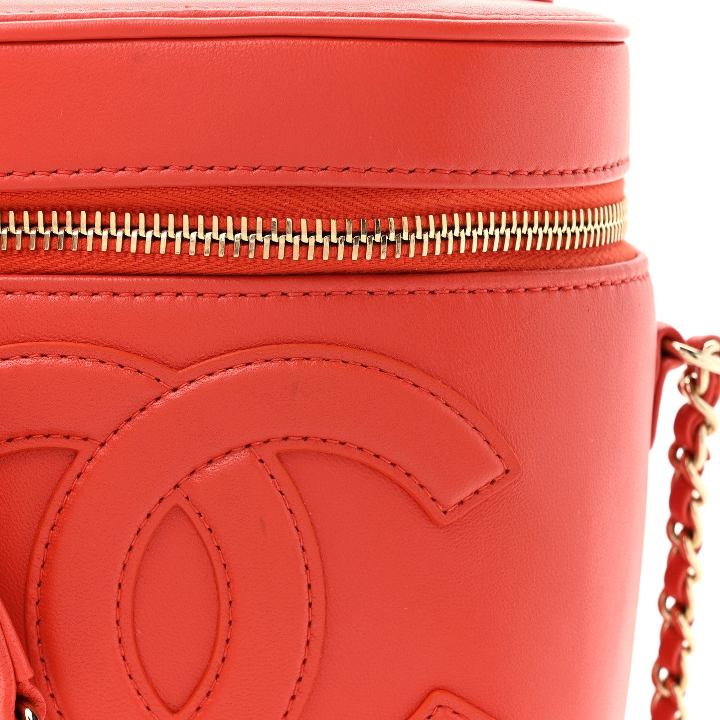 Lambskin Timeless Vanity Cosmetic Case Red