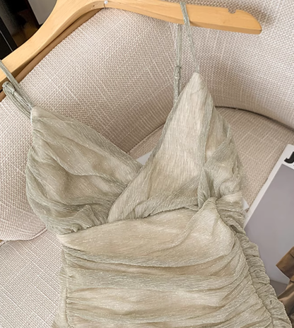 Pure sexy v-neck suspender dress for women new style waist slimming temperament short hip skirt R3996