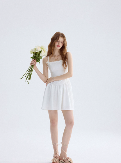 Mermaid Dream White Dress French Suspender Skirt Holiday Wear Short Skirt Skirt Women Summer R3427