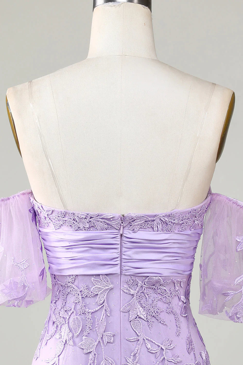 Sweetheart Lace Tight Mini Dress Lavender Homecoming Dress        S3667