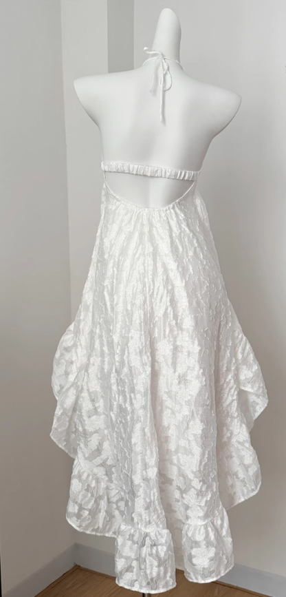 French holiday dress 2025 new style super fairy halter neck backless slim temperament long dress R0070