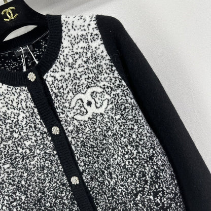 Chanel 2025 Knitted Cardigan Black Wool 329292