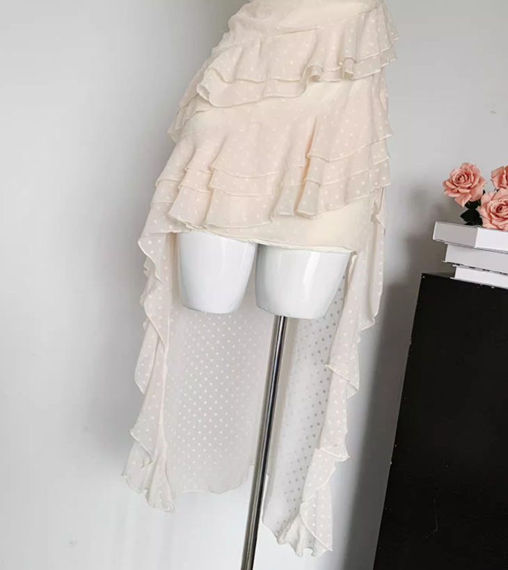 French holiday rose temperament long tail sleeveless atmosphere suspender dress R0297