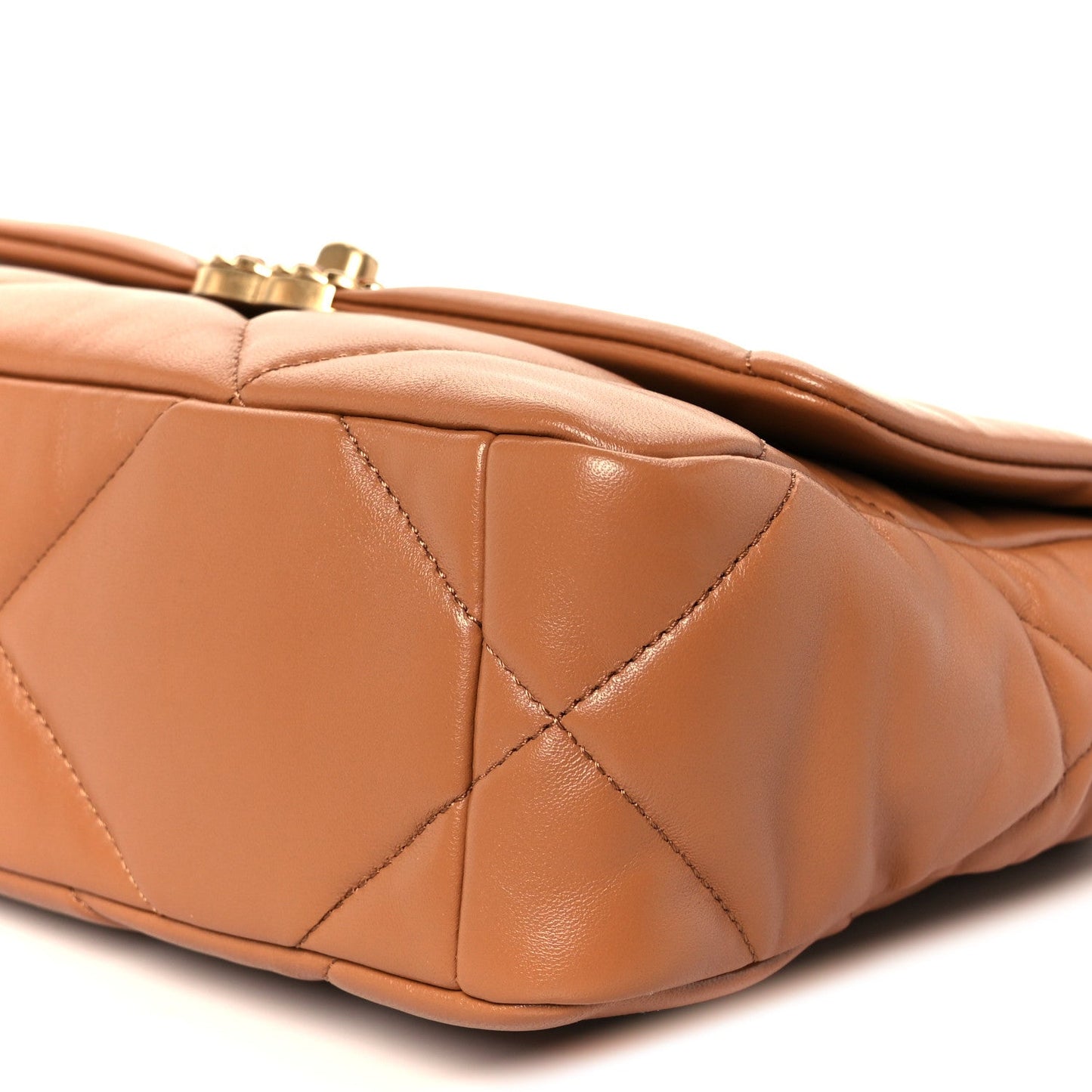 Lambskin Quilted Medium Chanel 19 Flap Brown