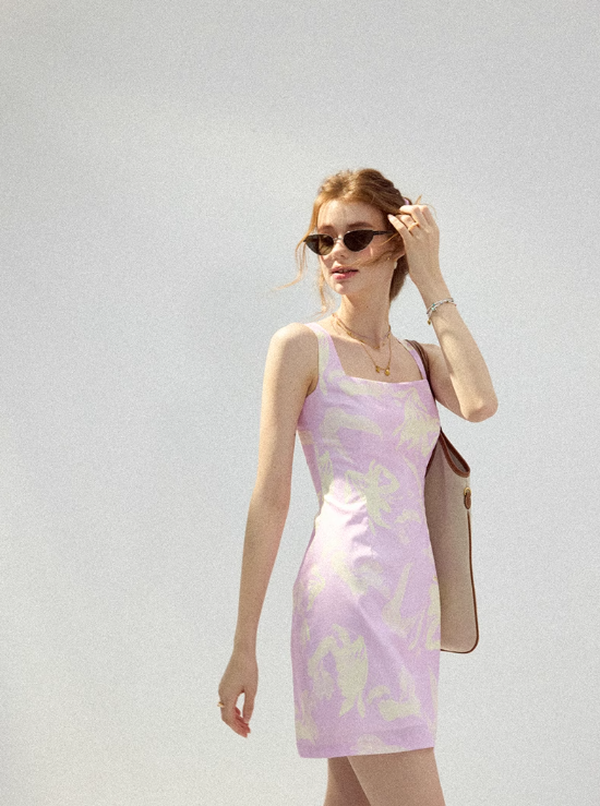 Light summer dream floral dress French suspender skirt holiday wear short skirt summer R3421