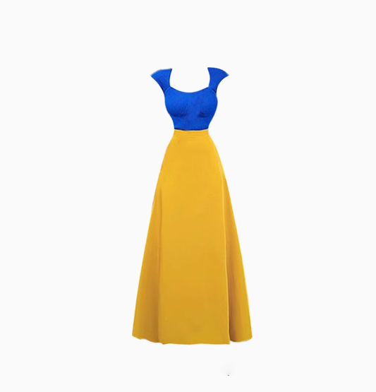 French Dopamine Disney Outfit Set Women's Summer Temperament Top High Waist Skirt R3145