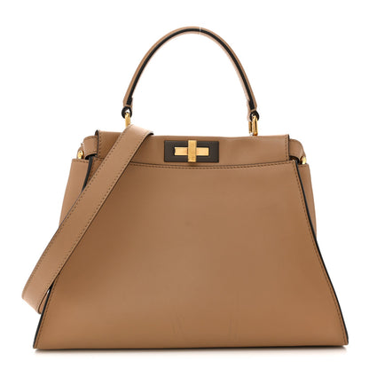 Vitello Seta Medium Peekaboo Iconic Satchel Cuoio