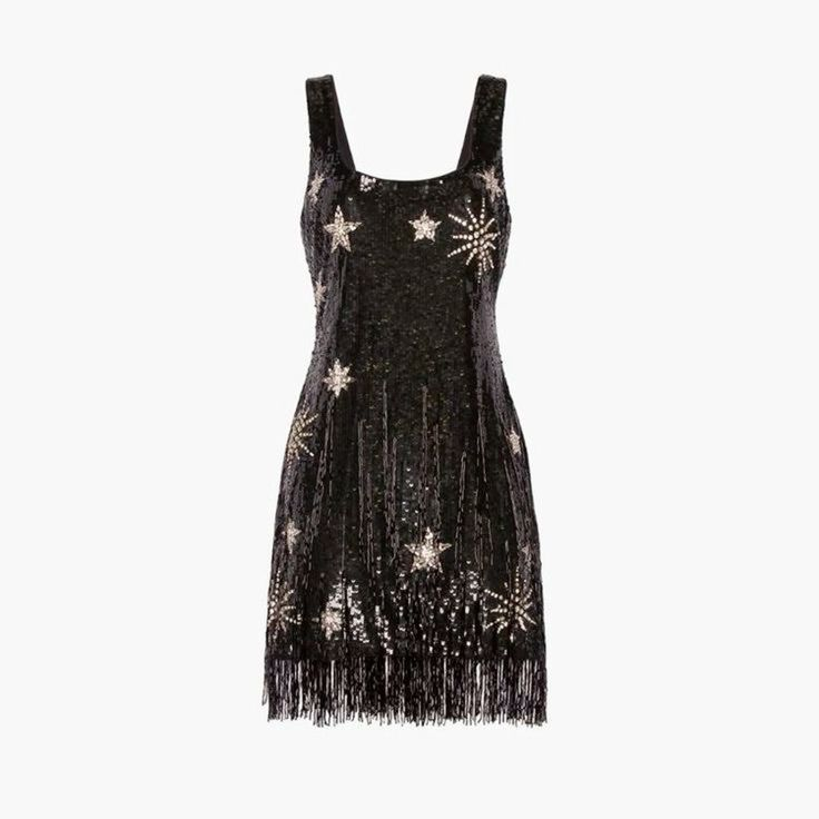 Sparkling Tassel Square Neck Star Sequin Open Back Homecoming Dress  fg8346