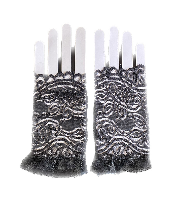 Summer lace gloves fingerless thin half gloves summer breathable sunscreen fingerless short     S6277