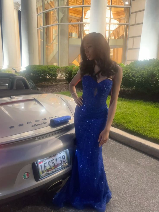 Royal Blue Mermaid Prom Dress Evening Dress Graduation Dress fg8424
