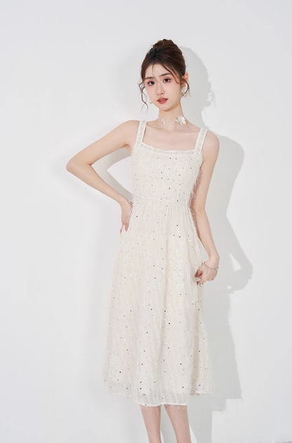 French romantic suspender dress suspender dress new mid-length niche temperament skirt R4379
