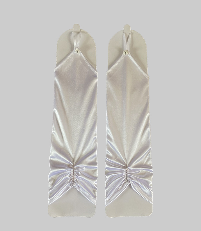 Summer hook finger nail beaded satin bridal gloves prom gloves wedding party banquet elegant     S6276
