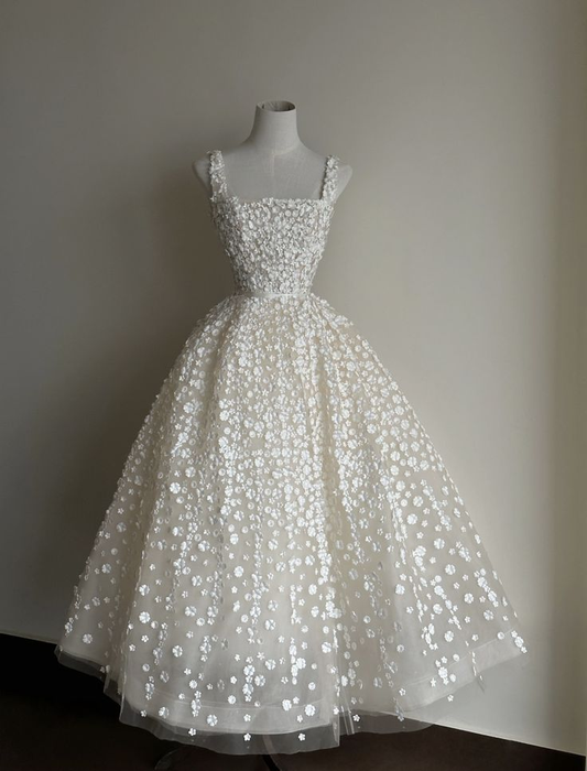 A Line Prom Dress With Flower Cute 16th Birthday Outfit Party Dress fg8212