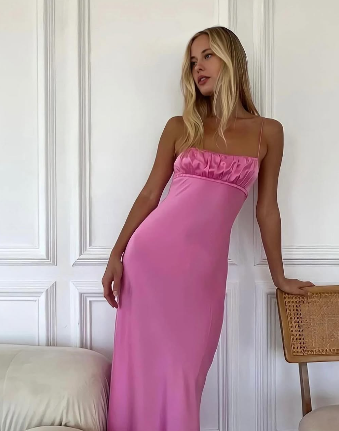 Backless Sapaghetti Straps Long Prom Gowns Prom Dresses