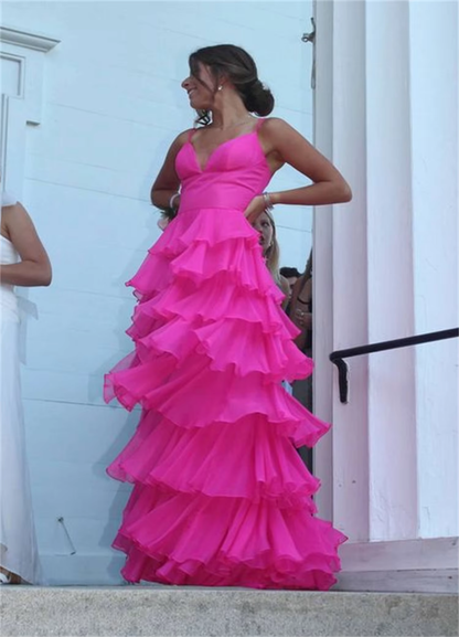 Ball Gowns Hot Pink Straps Prom Dress