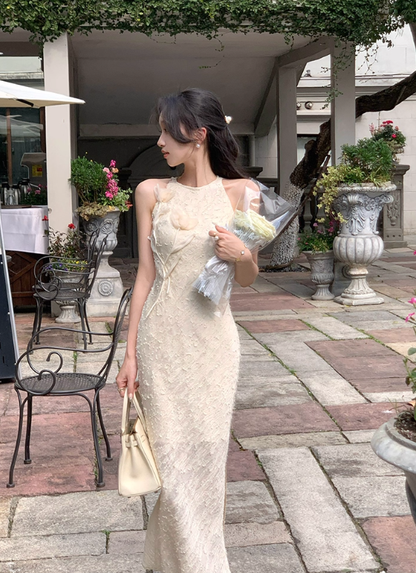 New Chinese style jacquard dress for women, new style, beautiful, light luxury, temperament long dress R4215