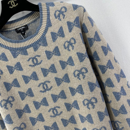 Chanel 2025 Double-C bow Knit Sweater Cashmere 329230