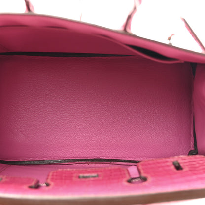 Shiny Niloticus Crocodile Birkin 25 Rose Scheherazade