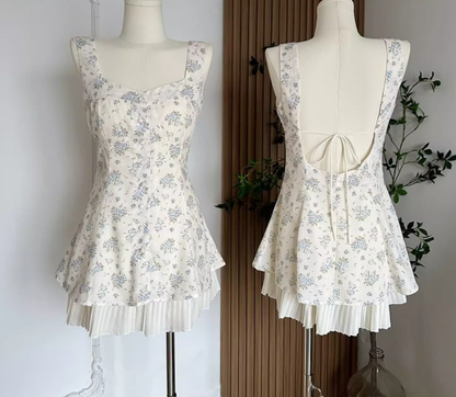 Dress Princess Panties Floral Dress U Back Pastoral Style New Arrival R0282