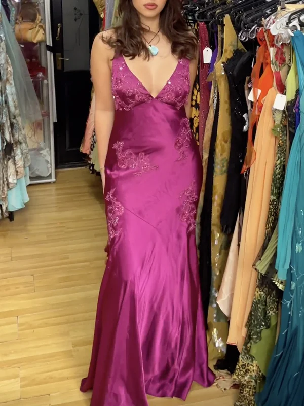 Beautiful A Line Spaghetti Straps Green Long Prom Dresses Backless Satin Prom Gown